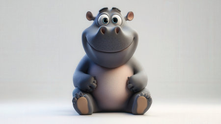 Cute hippo figurine with playful designの素材