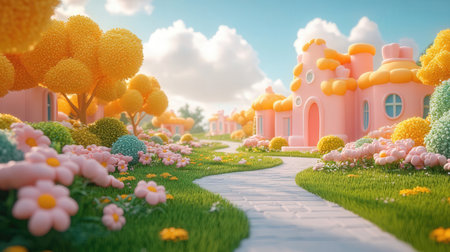 Colorful balloons with fantasy backgroundの素材