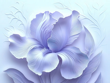 Blue hibiscus flower on white background. 3d illustrationの素材