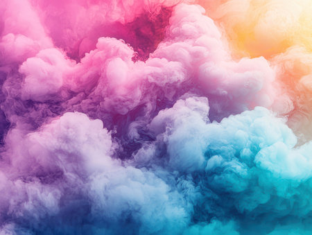 Abstract smoke background. Colorful cloud of smoke in the sky.の素材