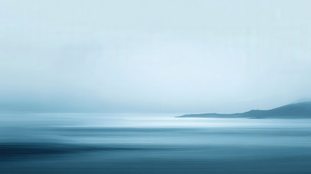 abstract background with sea and mountains in the fog, long exposureの素材