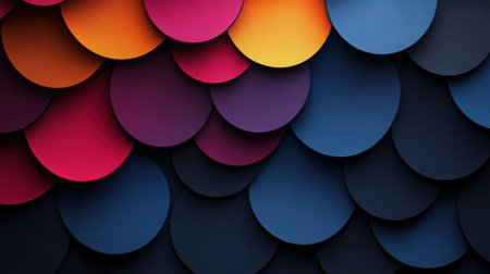 Abstract background of multicolored paper circles. 3d render illustrationの素材