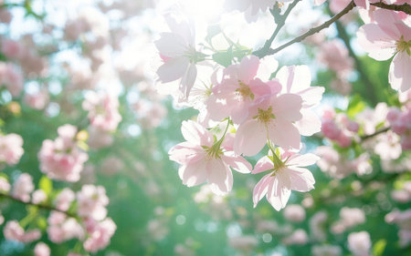 cherry blossom in spring time, soft focus, shallow DOFの素材