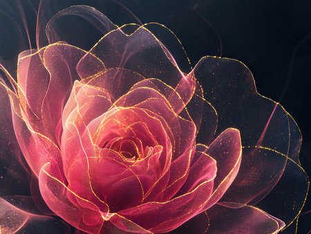 Abstract fractal. Fractal art background for creative design. Decoration for wallpaper, desktop, poster, cover booklet. Print for clothes, t-shirt. Creative illustration for designの素材