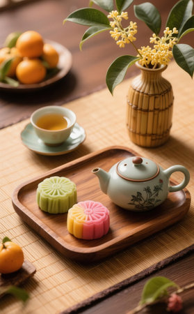 Korean traditional sweets and cookies, Moon cake, Gangjeongの素材