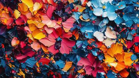 Colorful background made of paper flowers. Abstract background for design.の素材