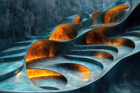 Abstract fractal background. Design element for brochure, advertisements, presentation, web and other graphic designer works. Digital collage.の素材