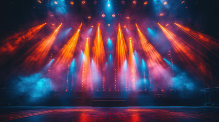 Stage Spotlight with Laser rays and smoke, Stage Spotlight with Laser rays, Stage Backgroundの素材
