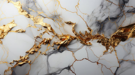 Gold and black marble texture background pattern with high resolution. 3D illustrationの素材