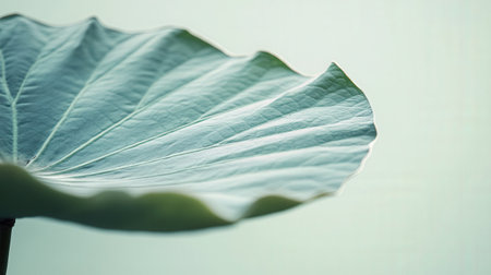 Lotus leaf on a green background. Shallow depth of field.の素材