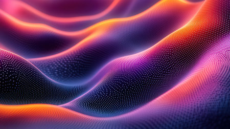 Futuristic abstract wave of particles. 3d rendering, 3d illustration.の素材