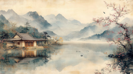 \\"\"Hangzhou China\"\" painting.\""の素材