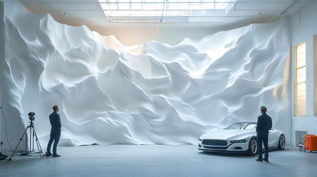 Exhibition of cars in showroom.の素材