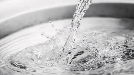 water splash macro close up black and white color tone style abstract backgroundの素材