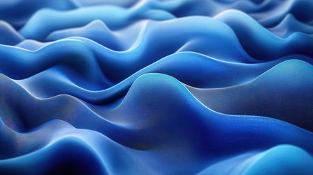 Blue wavy liquid background. 3d rendering, 3d illustration.の素材