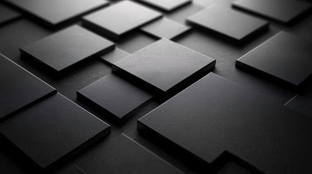 Abstract black background with cubes. 3d rendering, 3d illustration.の素材