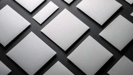 Design concept - top view of white business card on black background for mockup, it's real photo, not 3D renderの素材