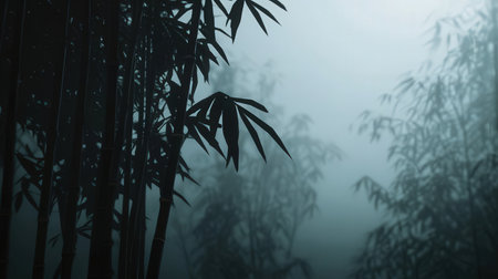 Bamboo forest in a foggy morning at Doi Inthanon National Park, Chiang Mai, Thailandの素材