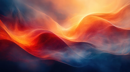abstract background of red and blue smoke in the form of wavesの素材