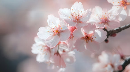 cherry blossom in spring time with soft focus and shallow depth of fieldの素材