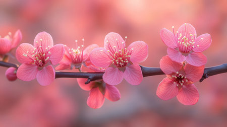 cherry blossom in spring time, soft focus, blurred backgroundの素材