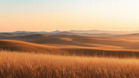 Landscape of sand dunes at sunset. 3d render.の素材