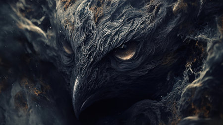 Eagle in the smoke. 3D rendering, 3d illustration.の素材