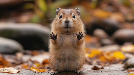Cute Ground Squirrel (Spermophilus citellus)の素材