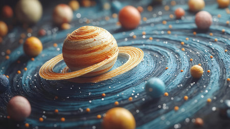 Planets of the solar system against the background of the universe.の素材