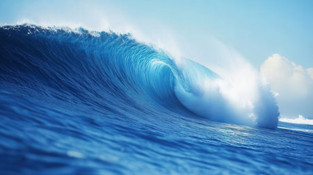 Blue Ocean Wave. 3D Rendering. Ocean Wave. Ocean Waveの素材