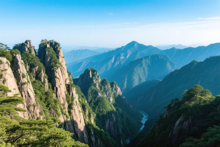 Mountain landscape view of Huangshan, Anhui Provinceの素材