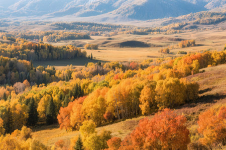 Colorful autumn landscape in the mountains. Russia, Siberia, Altai mountains.の素材