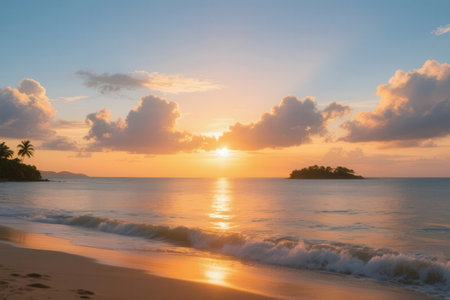 Beautiful sunset on the beach at Koh Samui, Thailand.の素材