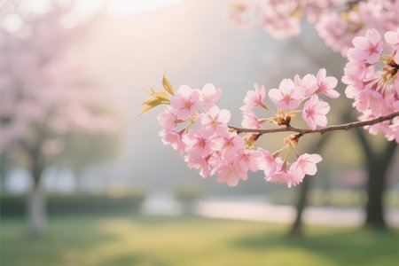 cherry blossom in spring time, soft focus, vintage toneの素材