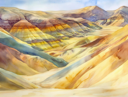 Colorful landscape of Zabriskie Point, Death Valley National Park, California, USAの素材