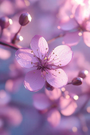 Cherry blossom in spring time with soft focus and shallow depth of fieldの素材