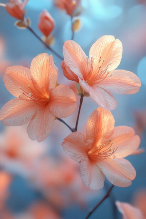 Azalea flowers in the garden. Selective focus. Nature.の素材