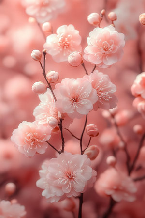 Cherry blossom in spring time with soft focus, vintage toneの素材