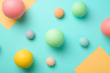 Colorful easter eggs on pastel background. Minimal concept.の素材