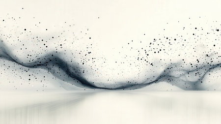 Abstract black smoke on white background. 3D Rendering and Illustrationの素材
