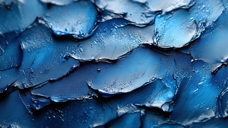 Abstract blue background. Close-up of the texture of oil paintの素材