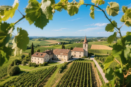 Rural landscape with vineyards in Tuscany, Italy.の素材