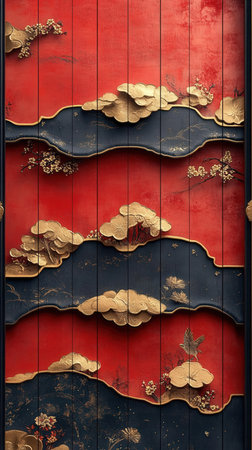 Chinese style wooden door background, chinese traditional style, closeup of photoの素材