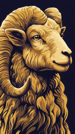 Sheep head. Vector illustration for tattoo or t-shirt design.の素材
