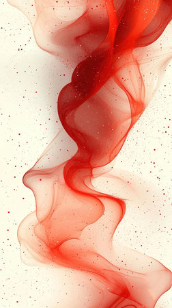Abstract red smoke on white background. Fantasy fractal texture. Digital art. 3D rendering.の素材