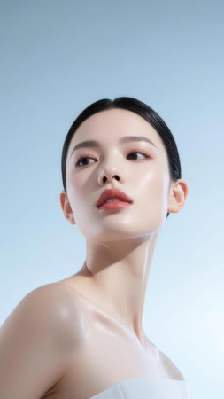 Portrait of a beautiful young asian woman with clean fresh skin.の素材