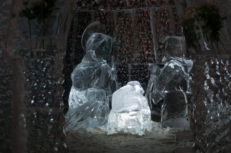 Ice sculptures exhibition in Ekaterinburg, Church on the Blood, Nativity of Jesus