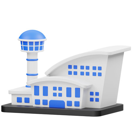 Airport icon isolated on a white background. 3d rendering.の写真素材