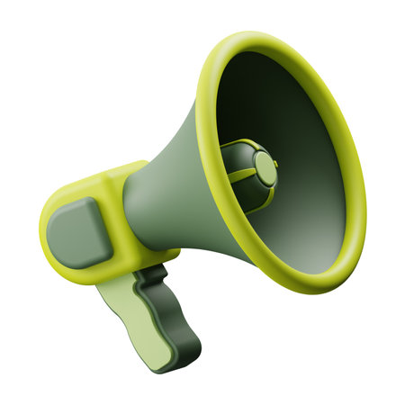 Green megaphone 3d iconの写真素材