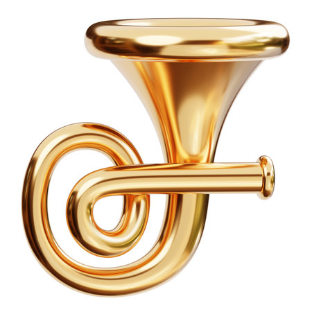 Gold horn 3d iconの写真素材